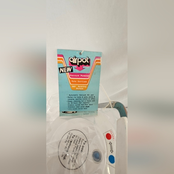 Vintage Retro Vacuum Bottle insulated Air Pump pot  Handle 1.9L Coffee Thermos - Picture 5 of 9